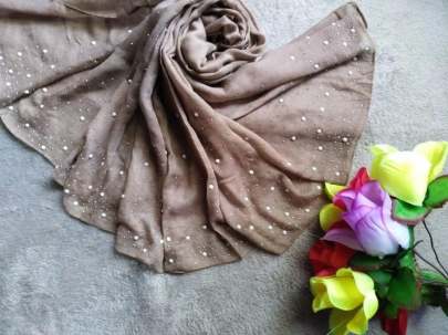 Pure Georget With White Moti Stone Okkar Colour Saree