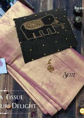 Pure, Rich and elegant look  rose pink colour saree with Erode Tissue Silk cotton