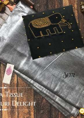 Pure, Rich and elegant look slate grey colour saree with Erode Tissue Silk cotton