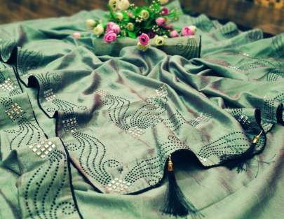  Pure Vichatra Two Ton Silk Green