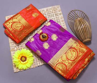 Pure soft silk saree Purple Color 