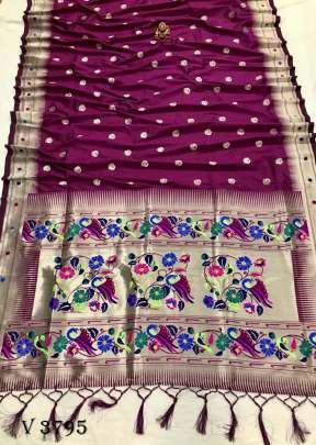 RAKHI Soft Kanjivaram Lichi Silk Saree In Wine Color By Surati Fabric