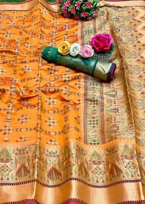 RANG RACHNA S BHAGALPURI  YELLOW COLOR SAREE FOR WEDDING
