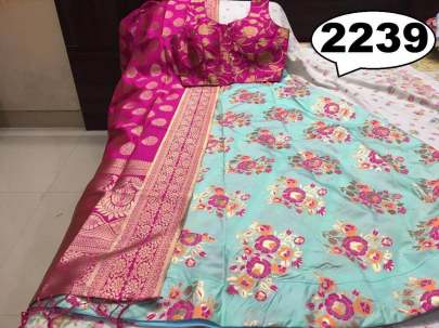 Rasleela Vol 10 Lehenga SkyBlue  and Duptta pink 