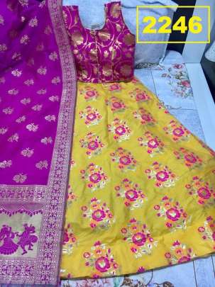 Rasleela Vol 10 Lehenga Yellow  and Duptta Pink 