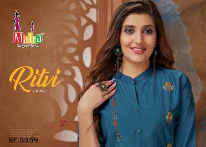 RITVI VOL-1 Designer kurti With Pant & Dupatta In 8 Color By Maira