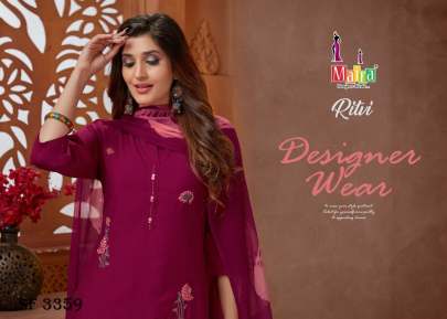 RITVI VOL-1 Designer kurti With Pant & Dupatta In 8 Color By Maira