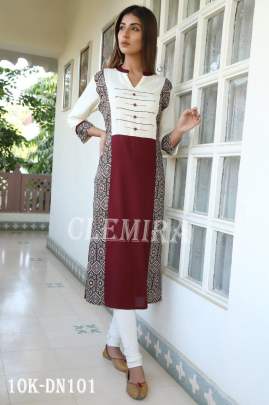 Rayon Kajal Styling  1 White Maroon