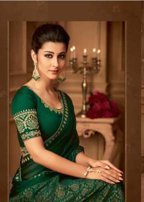 Royal Wedding Designer Mehndi Color Heavy Work Saree