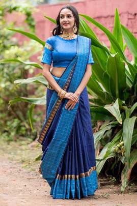 Rutrang Soft Raw Silk Blue 