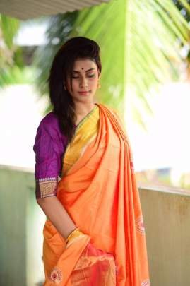 Rutrang Soft Raw Silk Orange