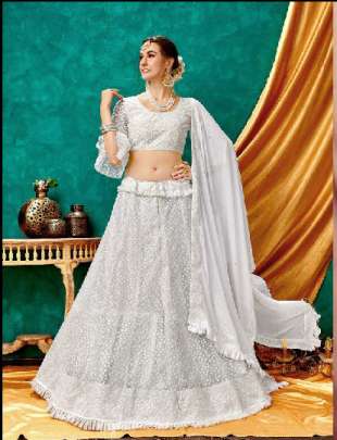 SILK HERITAGE VOL-15 WHITE COLOR LUCKNOWI WORK 