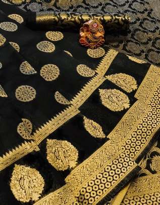  SOFT BANARASI SILK SAREE WITH WEAVING GOLD JARI AND RICH  PALLU WITH JARI WEAVING BORDER