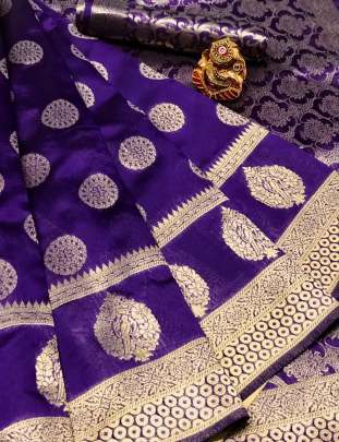  SOFT BANARASI SILK SAREE WITH WEAVING GOLD JARI AND RICH  PALLU WITH JARI WEAVING BORDER