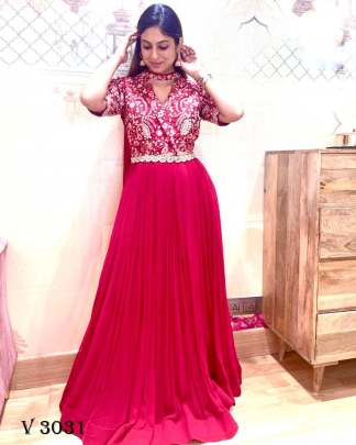 PARTY WEAR EMBROIDERY WORK STYLIST GOWN SSR 203