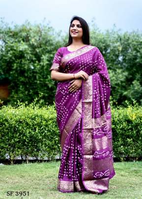 SUVARNA 2 Bandhej Silk Saree In Wine Color By Surati Fabric 