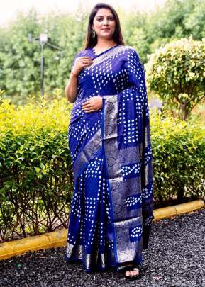 SUVARNA 2 Bandhej Silk Saree In Blue Color By Surati Fabric 