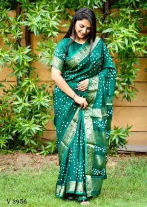 SUVARNA 2 Bandhej Silk Saree In Green Color By Surati Fabric 