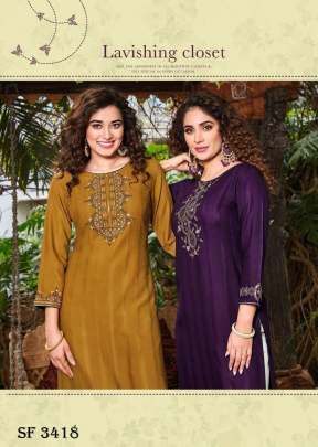  Saanvi Vol 3 Kurti With Heavy Sequnce Embroidery Work In 6 Color By Ladies Flavour