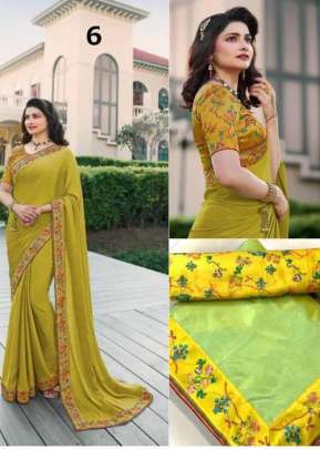Sanskar Vichitra Silk Olive Green Color Sarees