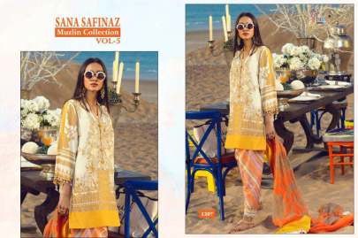Shree Fabs Sana Safinaz Muzlin Collection Vol 5 Salwar Suit With Chiffon Dupatta 