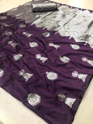 Silver Jumka Zari Bit Colour Saree