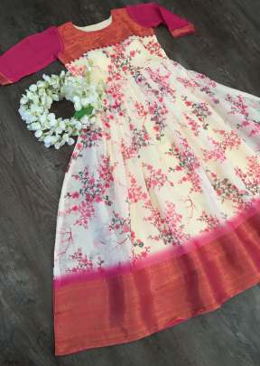 Soft Cotton Gown In Cream Color By YNF