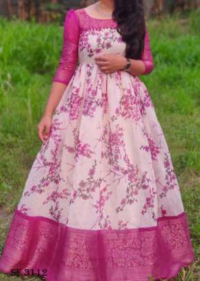 Soft Cotton Gown In Light Pink Color By YNF