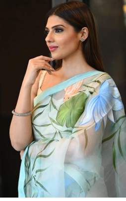 Sumitra Organza Banglory Silk Sky Blue Saree