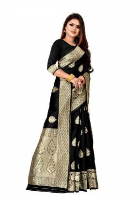 Surbhi Banarasi Silk Black Color Saree