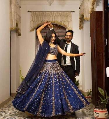 TAFFETA SILLK WITH EMBROIDERY WORK WITH RIVET MOTI WORK LEHNGHA
