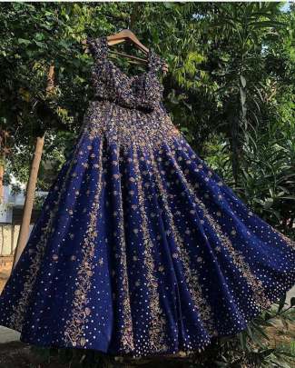 TAFFETA SILLK WITH EMBROIDERY WORK WITH RIVET MOTI WORK LEHNGHA