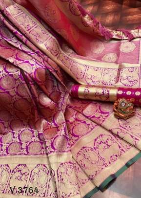 TARAMATI Banarasi silk Saree In Rani Color By Surati Fabric