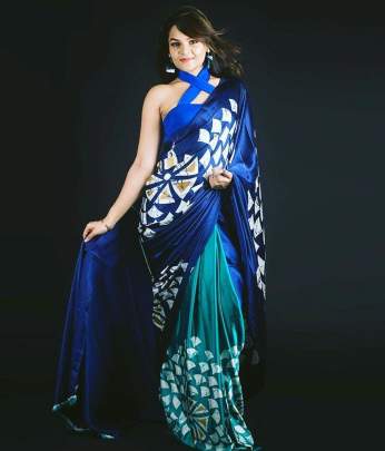 ULTRA SATIN WITH PRINT BLUE COLOR 