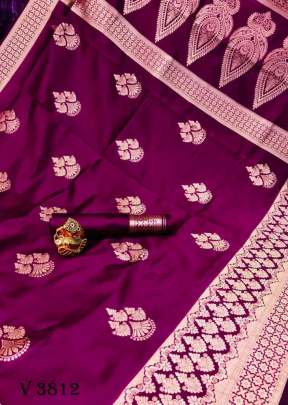 UMANG Banarasi Cotton Silk Saree In Wine Color By Surati Fabric 