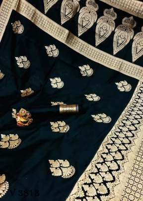 UMANG Banarasi Cotton Silk Saree In Black Color By Surati Fabric 