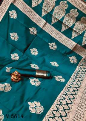 UMANG Banarasi Cotton Silk Saree In Rama Color By Surati Fabric 