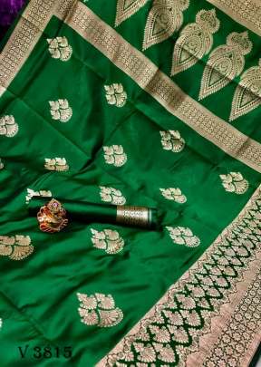 UMANG Banarasi Cotton Silk Saree In Green Color By Surati Fabric 