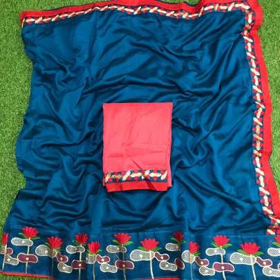 VICHITRA SILK WITH EMBROIDERY BORDER SAREE