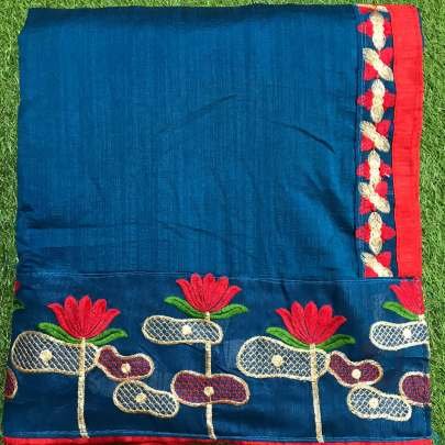VICHITRA SILK WITH EMBROIDERY BORDER SAREE