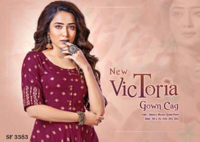 VICTORIA Gold Foil Printed Kurti In 8 Design By Beauty Queen