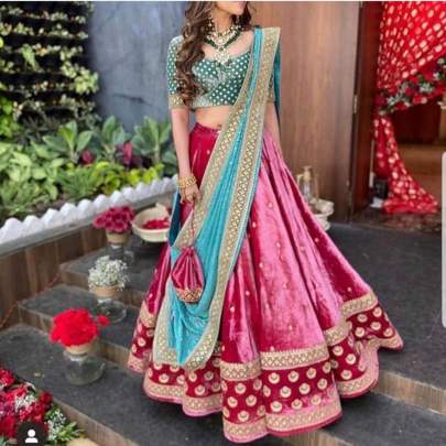  VISCOS VELVET WITH EMBROIDERY  WORK  LEHNGHA