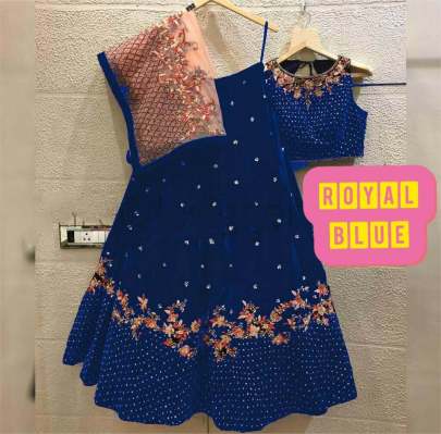 VISCOS VELVET WITH EMBROIDERY  WORK WITH RIVET MOTI WORK LEHNGHA