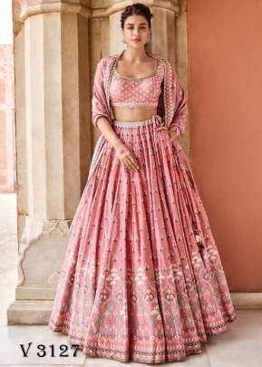 Vaishali Silk Lehenga In Light Pink Color By LNB