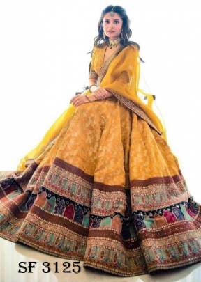Vaishali Silk Lehenga In Yellow Color By LNB