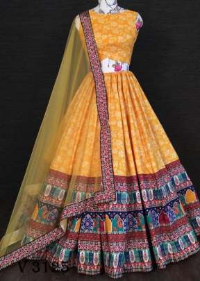 Vaishali Silk Lehenga In Yellow Color By LNB