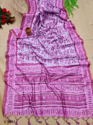 Vandana Designer Mul linen Cotton Rani Color By Rutrang