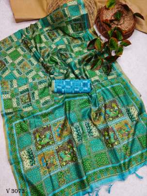 Vidhi Fancy Mul linen Cotton Rama Color