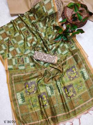 Vidhi Fancy Mul linen cotton mehandi Color