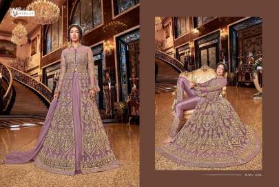 Violet Snow White Designer Embroidered Salwar Suit